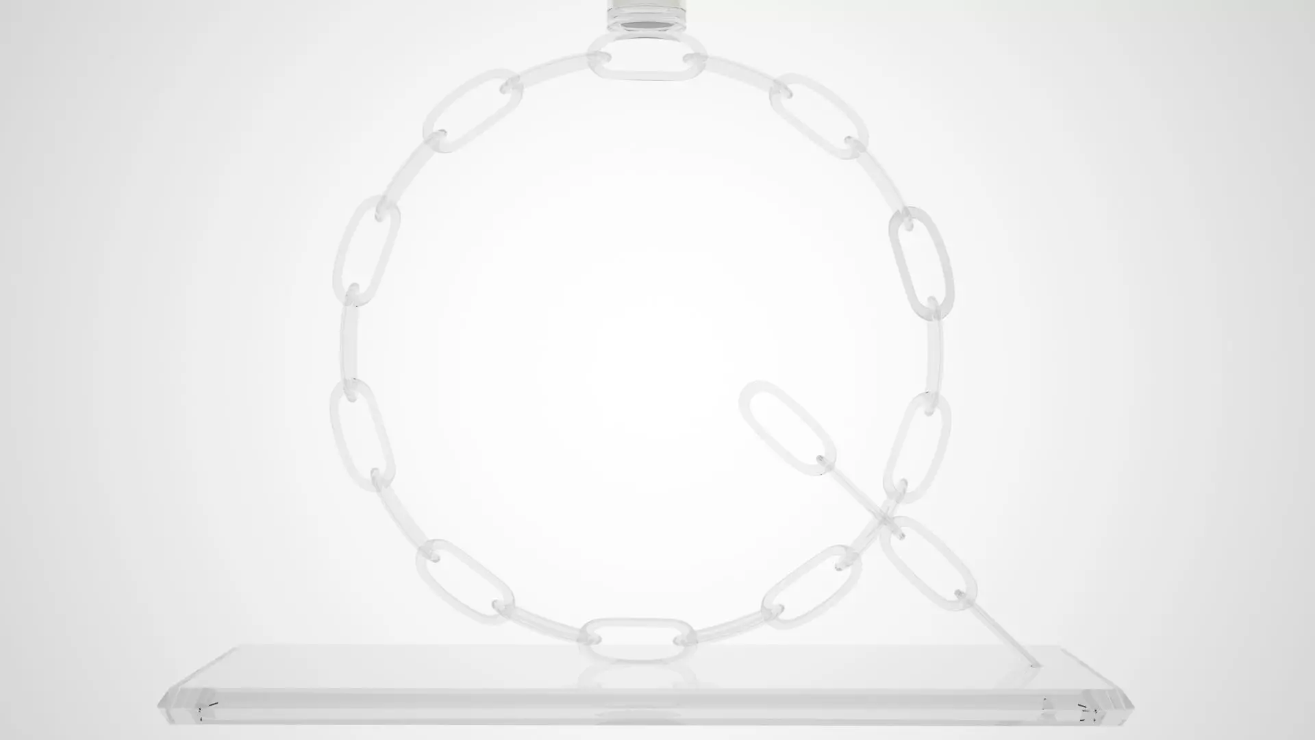 Alphabet Chain Q Candleholder Clear Glass Color 3D model_4