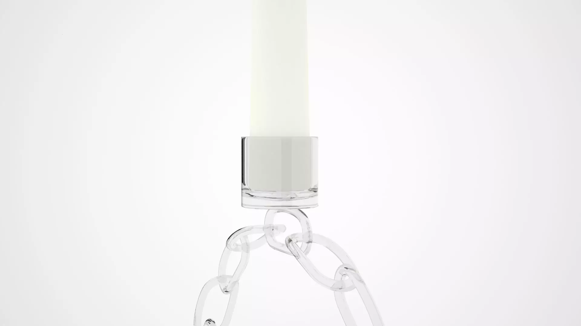 Alphabet Chain Q Candleholder Clear Glass Color 3D model_1