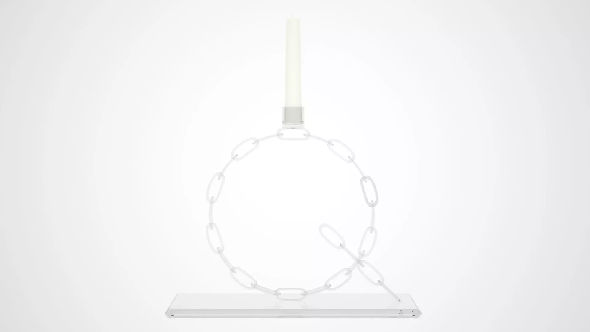 Alphabet Chain Q Candleholder Clear Glass Color 3D model_0