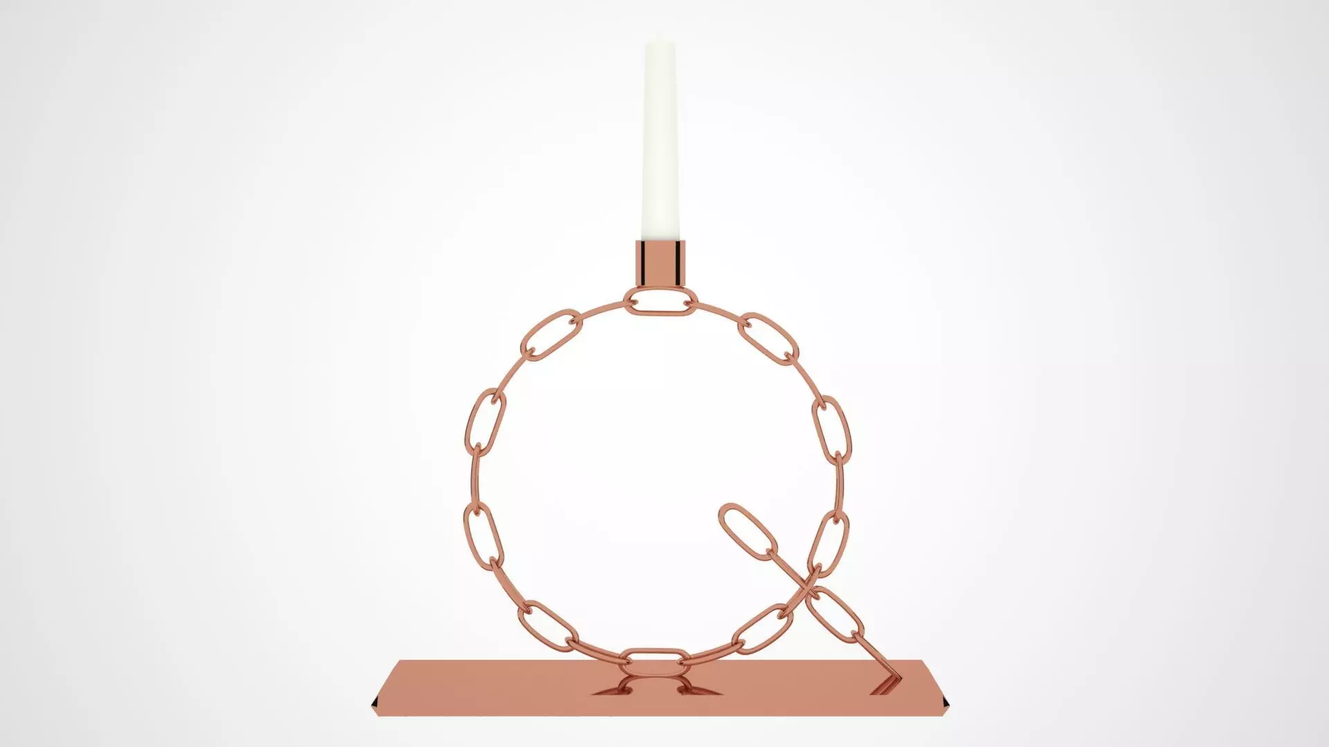 Alphabet Chain Q Candleholder Bronze Color 3D model_0