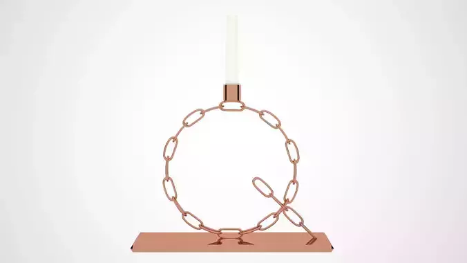 Alphabet Chain Q Candleholder Bronze Color