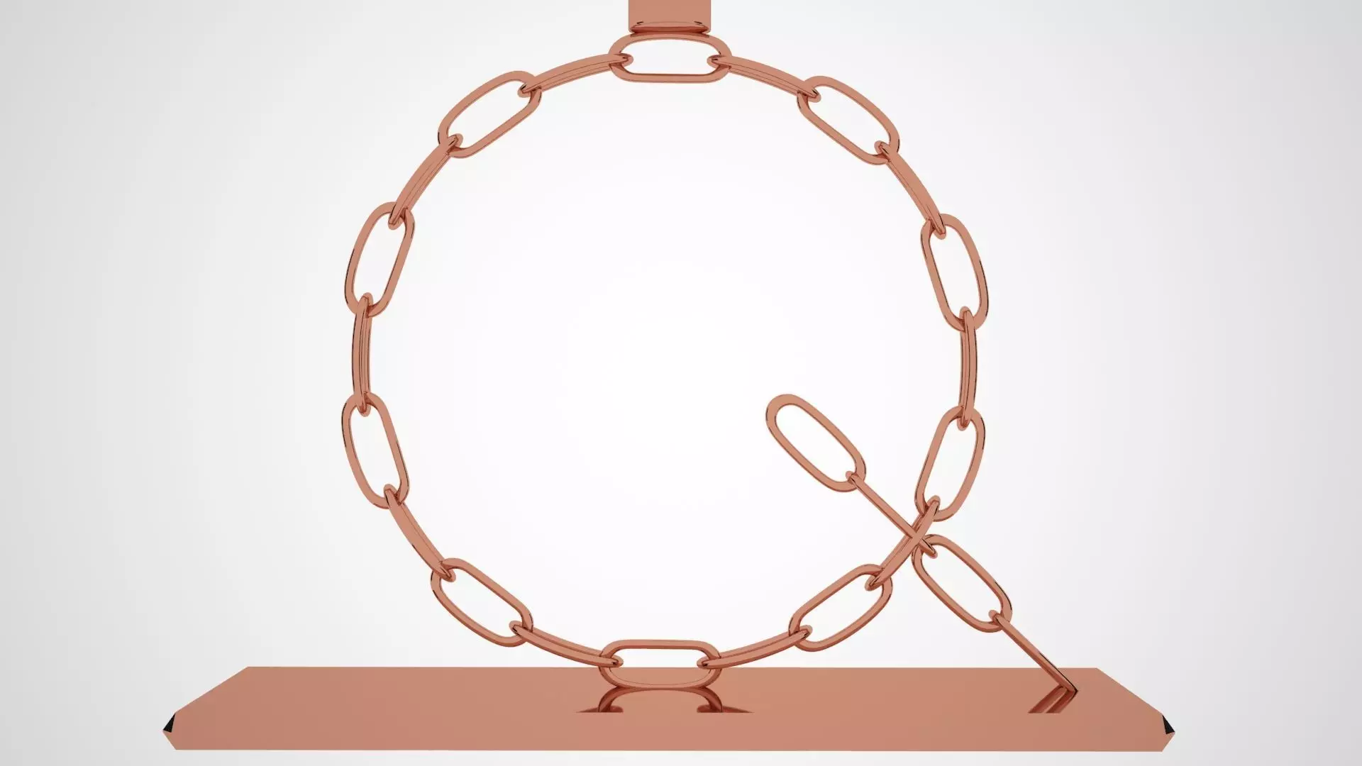 Alphabet Chain Q Candleholder Bronze Color 3D model_4