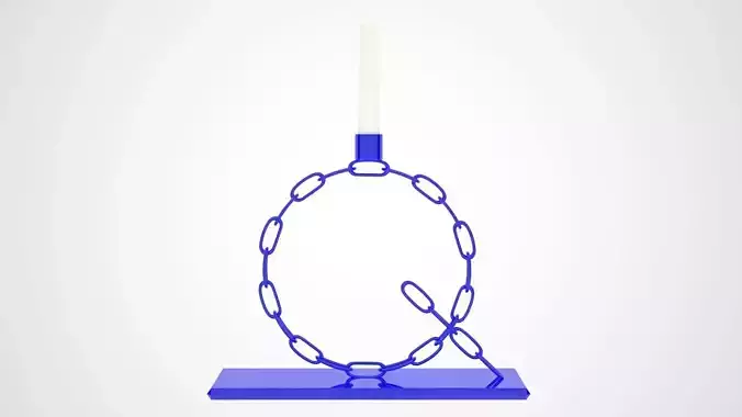 Alphabet Chain Q Candleholder Blue Glass Color