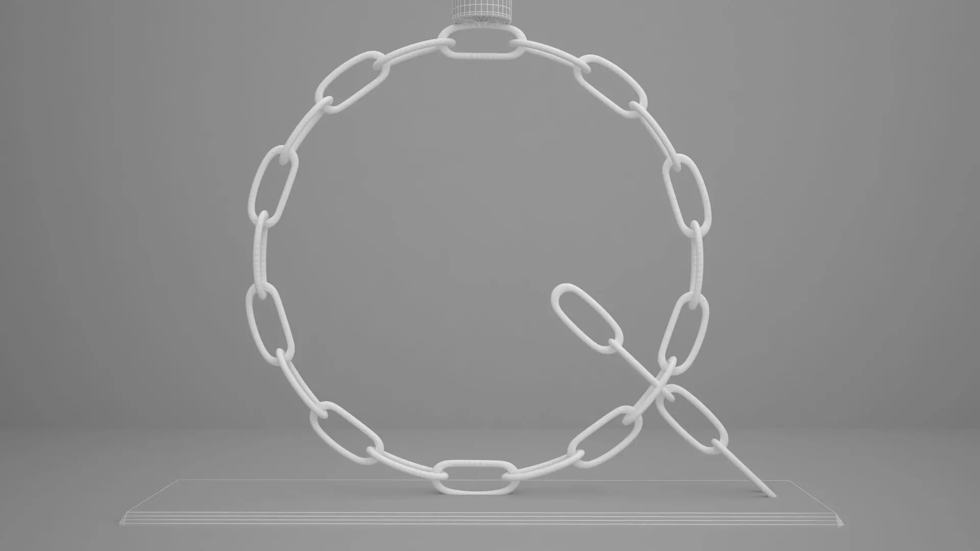 Alphabet Chain Q Candleholder Black Glass Color 3D model_7