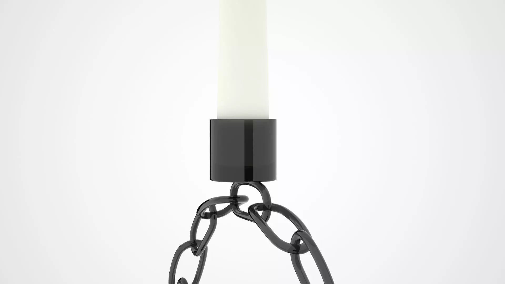 Alphabet Chain Q Candleholder Black Glass Color 3D model_1
