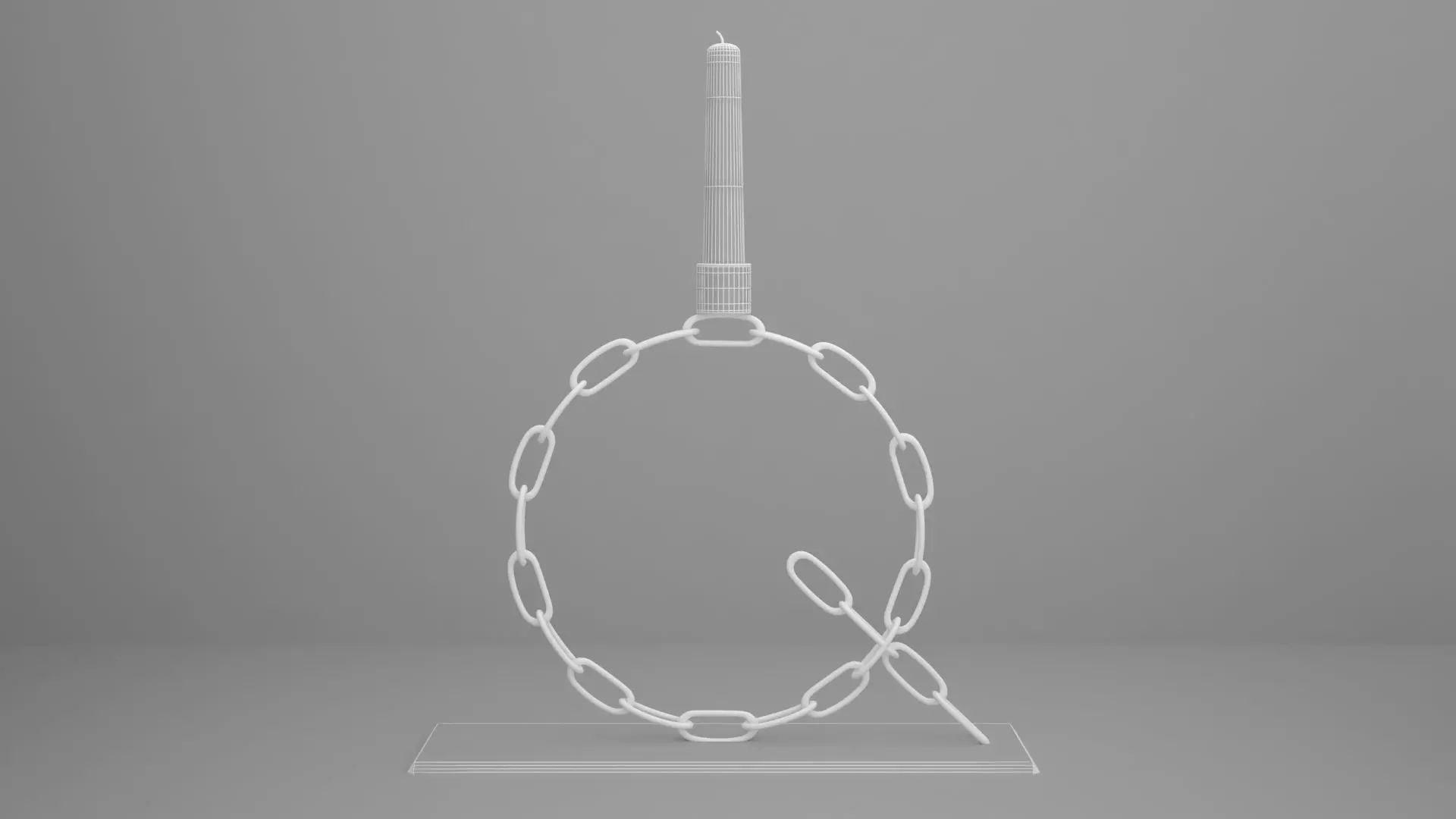 Alphabet Chain Q Candleholder Black Glass Color 3D model_5