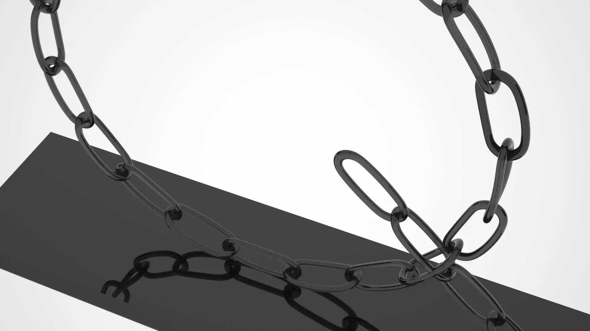 Alphabet Chain Q Candleholder Black Glass Color 3D model_2