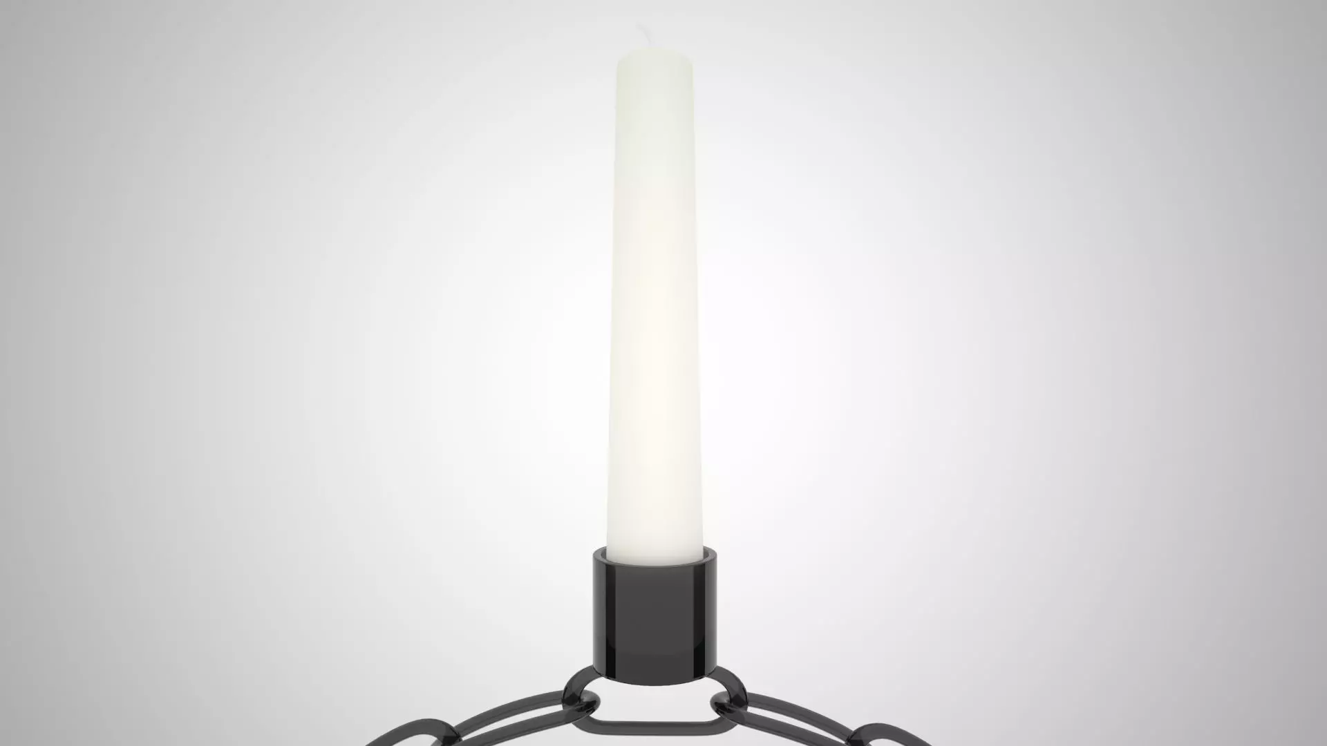 Alphabet Chain Q Candleholder Black Glass Color 3D model_3