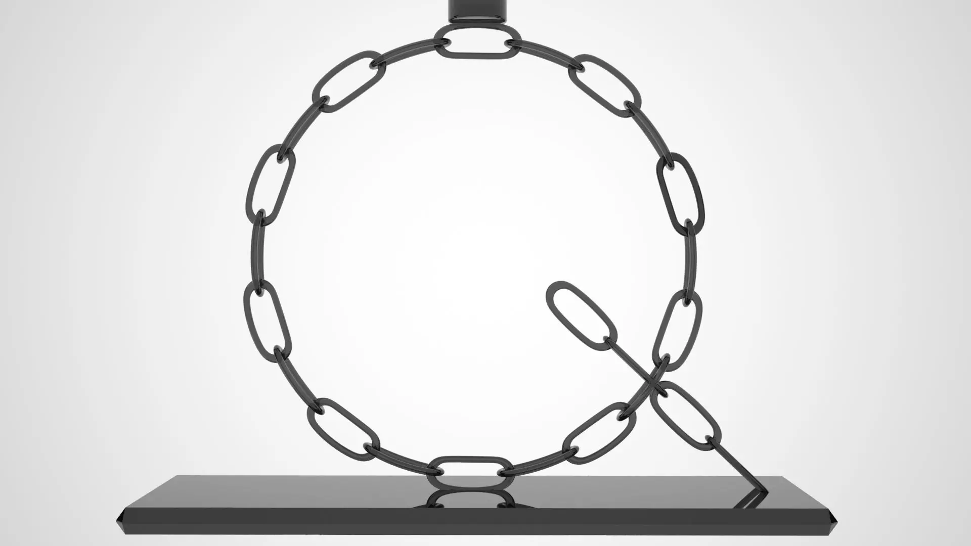 Alphabet Chain Q Candleholder Black Glass Color 3D model_4