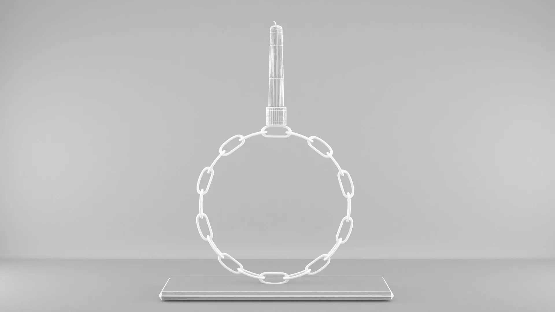 Alphabet Chain O Candleholder Tinted Glass Color 3D model_5