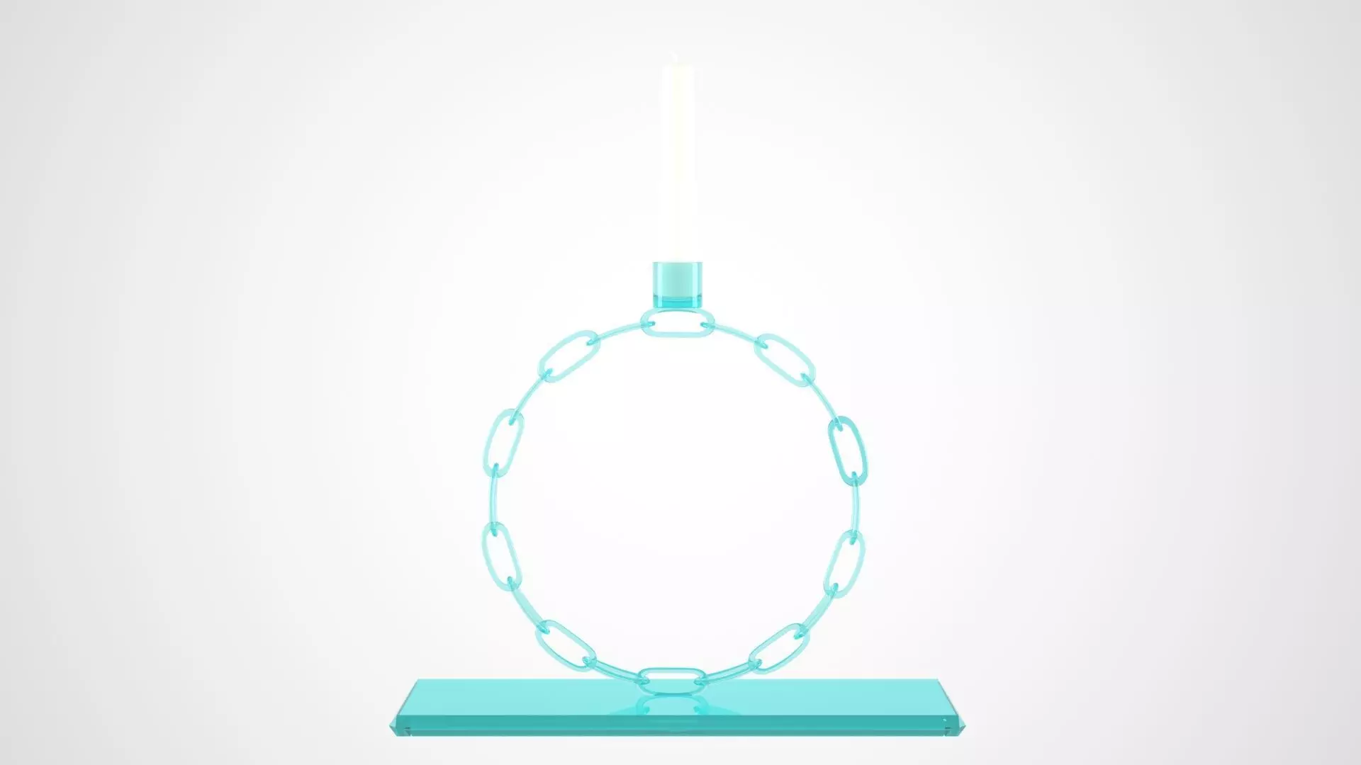 Alphabet Chain O Candleholder Tinted Glass Color 3D model_0