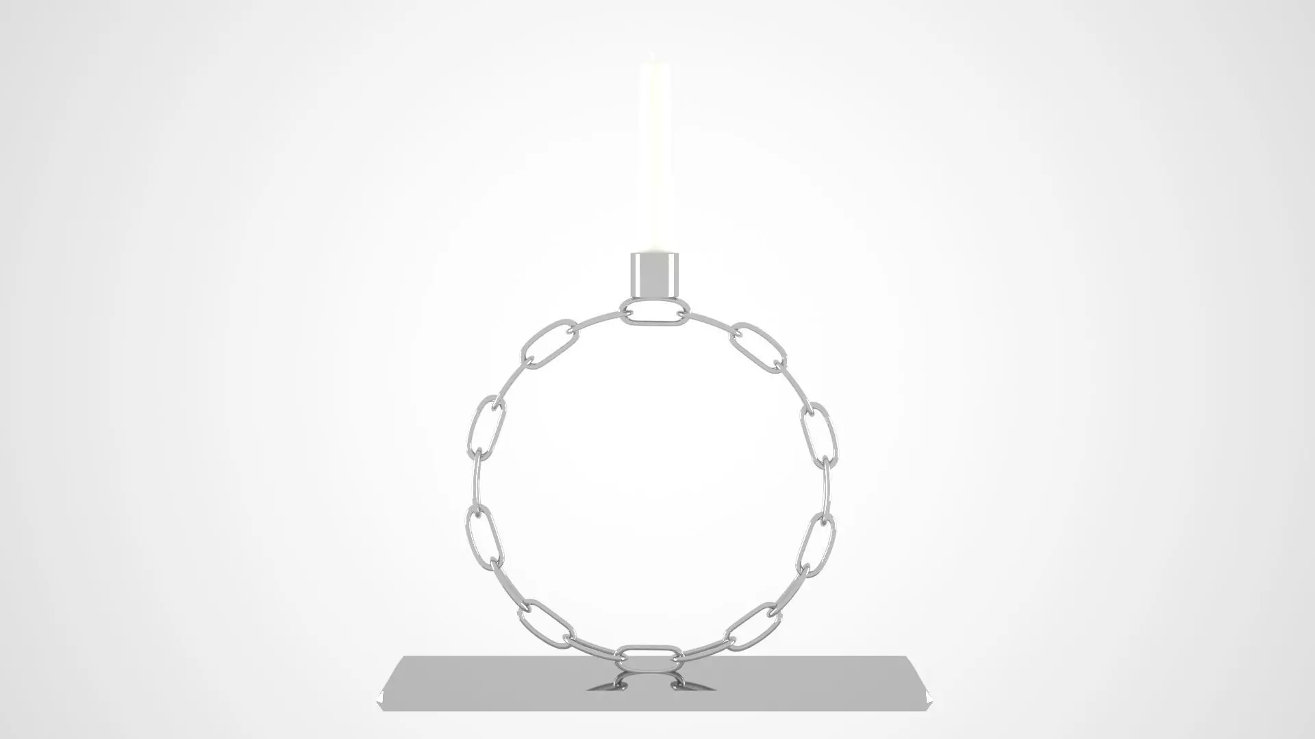 Alphabet Chain O Candleholder Sliver Color 3D model_0