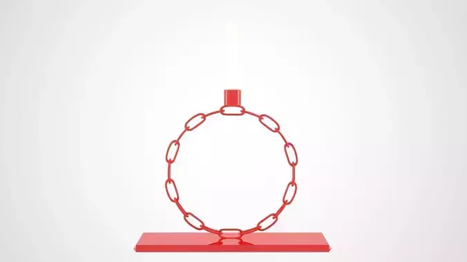 Alphabet Chain O Candleholder Red Glass Color