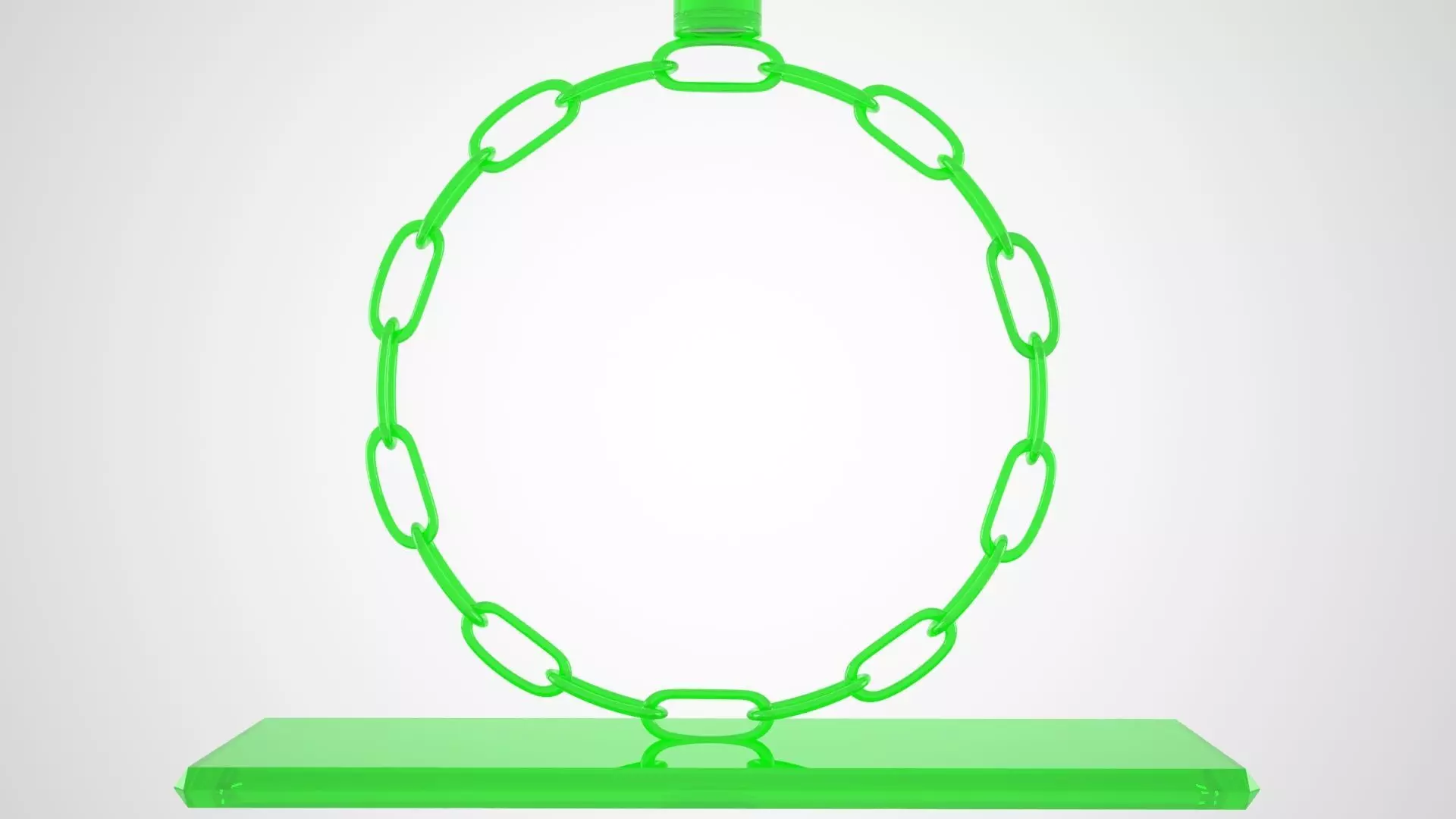 Alphabet Chain O Candleholder Green Glass Color 3D model_4