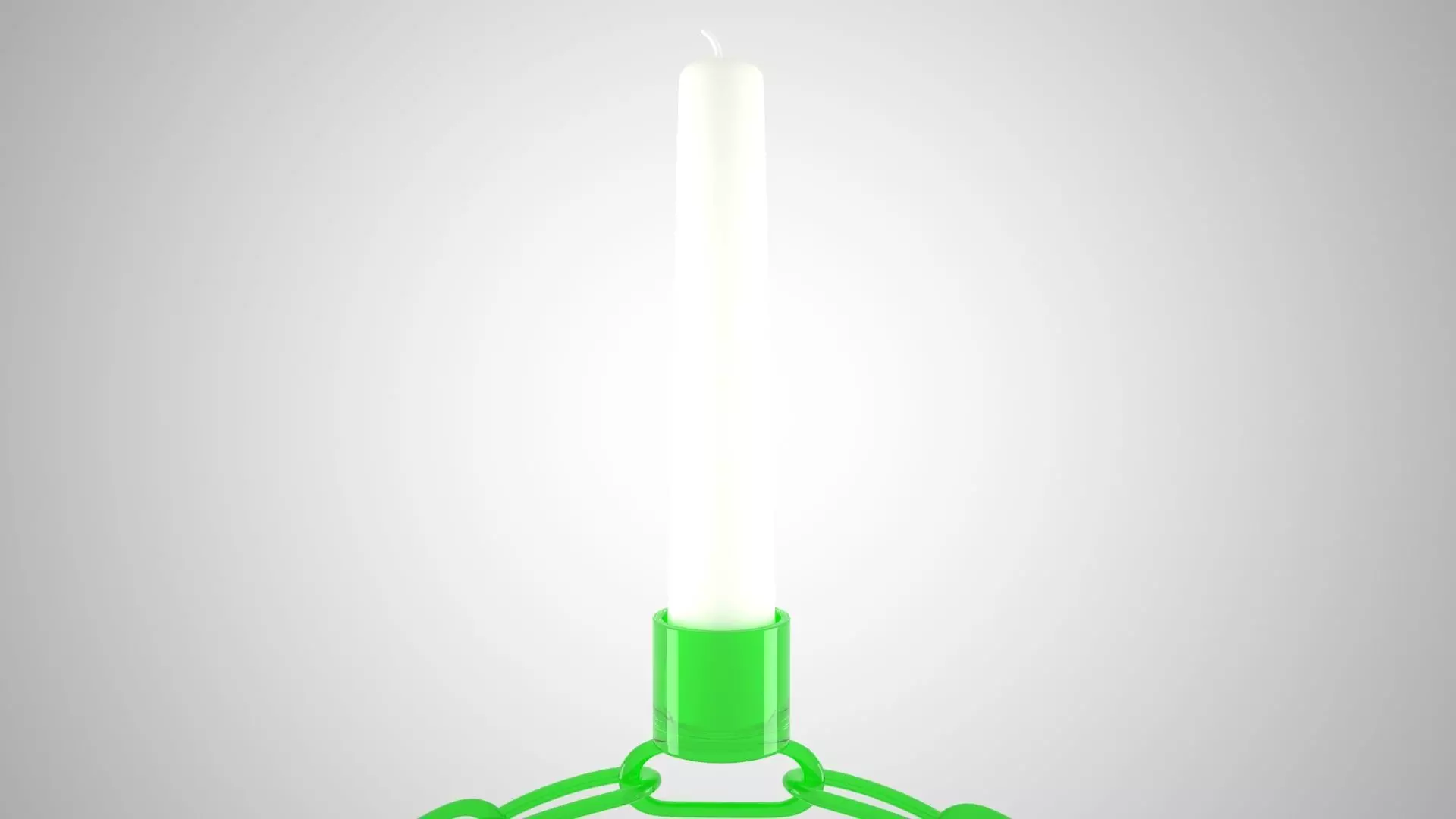 Alphabet Chain O Candleholder Green Glass Color 3D model_3