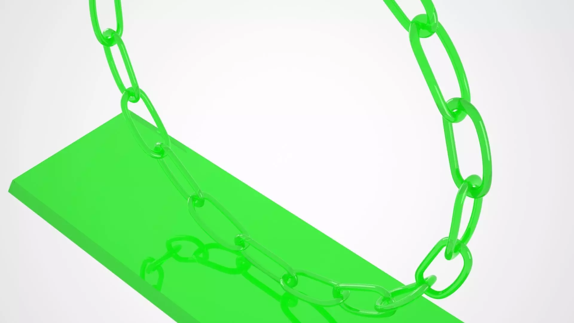 Alphabet Chain O Candleholder Green Glass Color 3D model_2