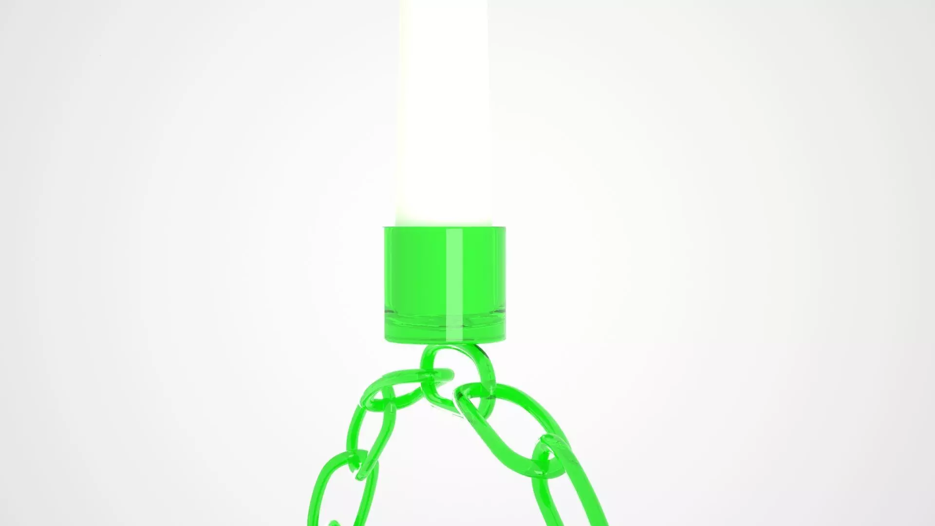 Alphabet Chain O Candleholder Green Glass Color 3D model_1