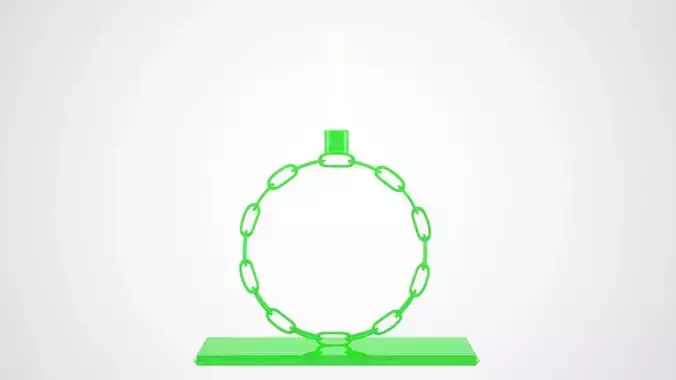 Alphabet Chain O Candleholder Green Glass Color