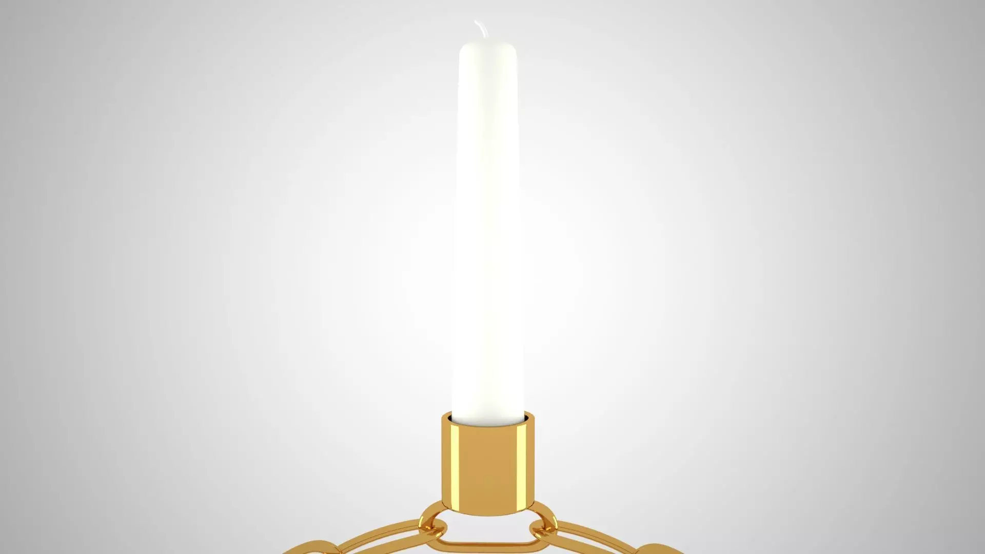 Alphabet Chain O Candleholder Gold Color 3D model_3