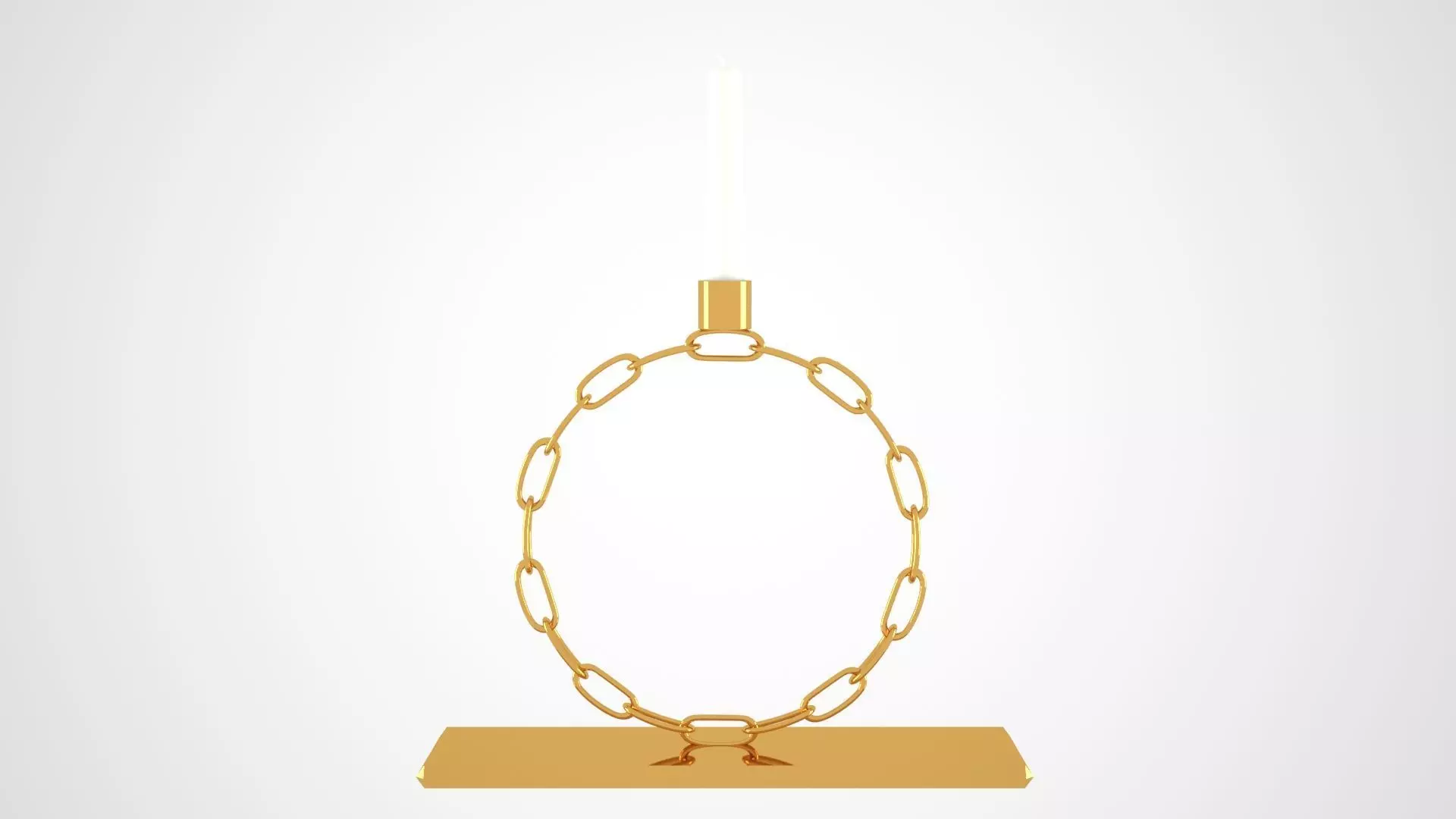 Alphabet Chain O Candleholder Gold Color 3D model_0