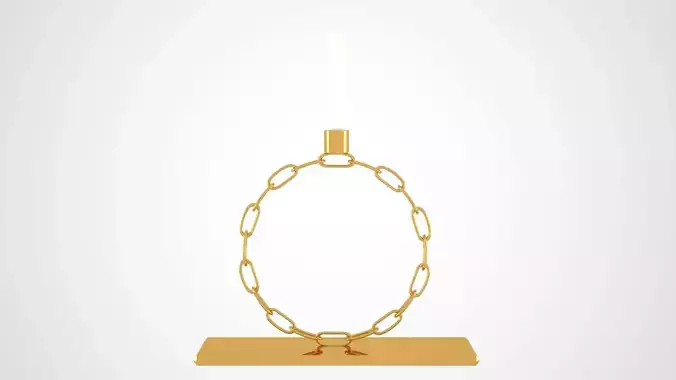 Alphabet Chain O Candleholder Gold Color