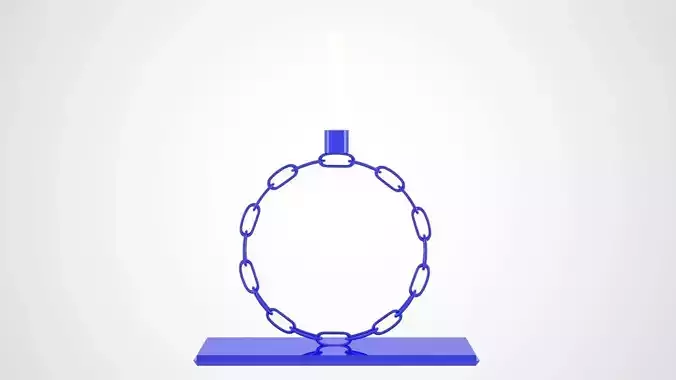 Chain O Candleholder Blue Glass Color