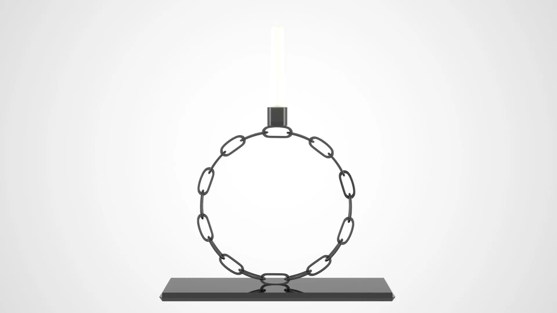 Chain O Candleholder Black Glass Color 3D model_0