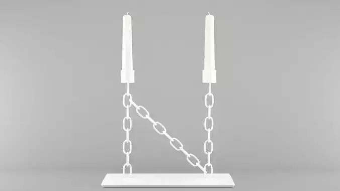 Chain N Candleholder White Color