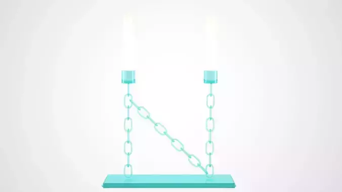 Chain N Candleholder Tinted Glass Color