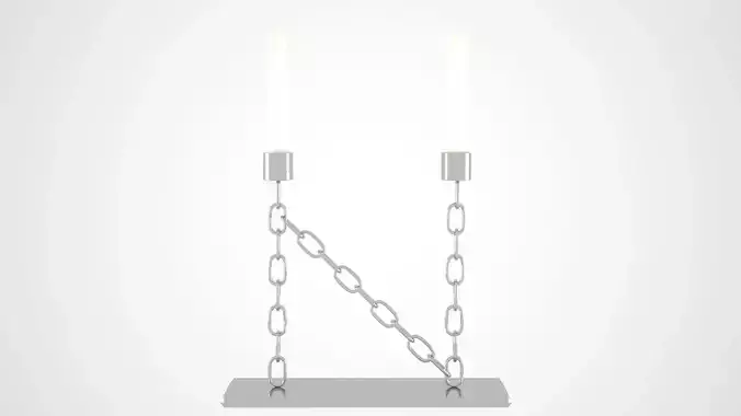 Chain N Candleholder Sliver Color