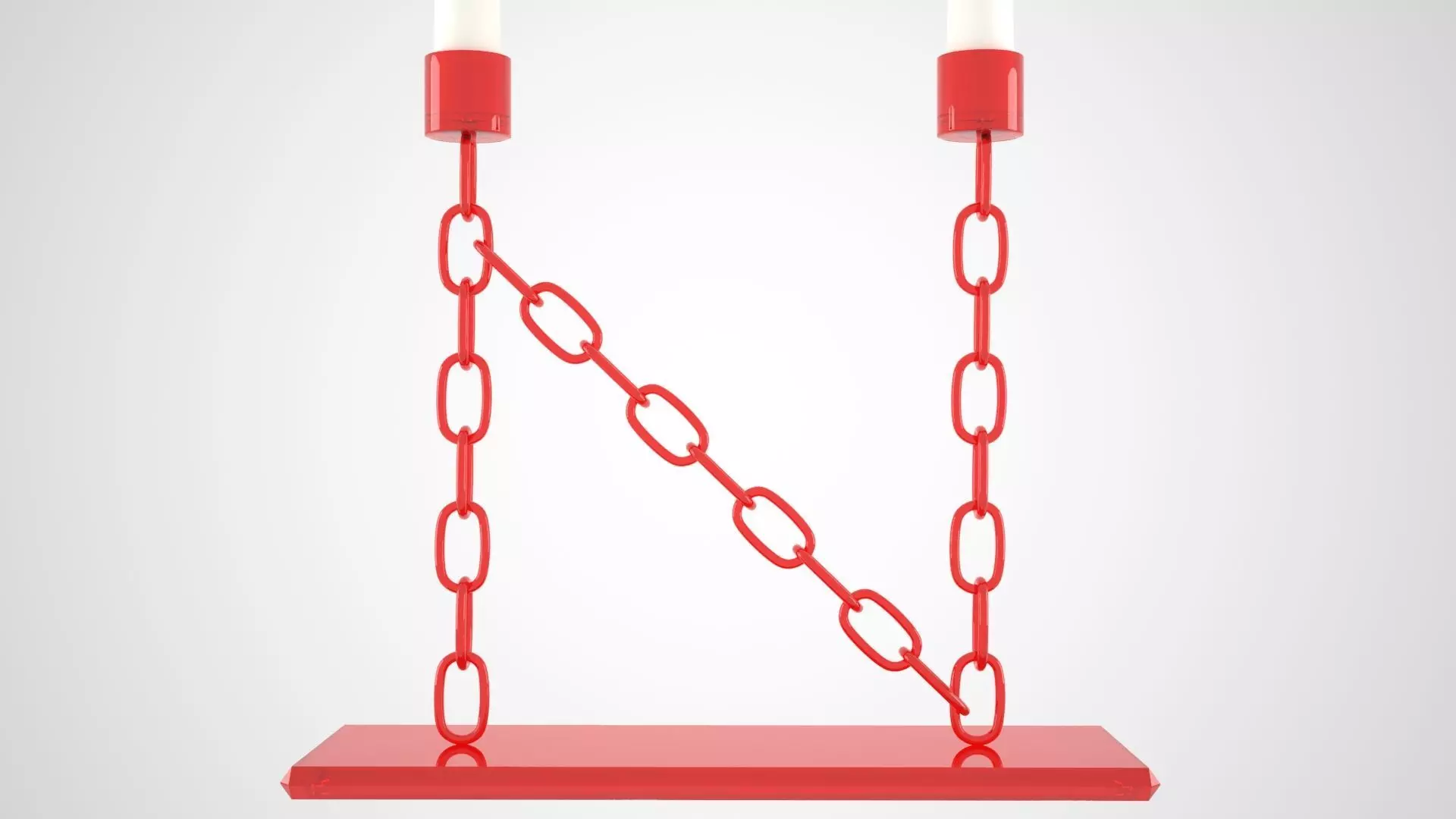 Chain N Candleholder Red Glass Color 3D model_9