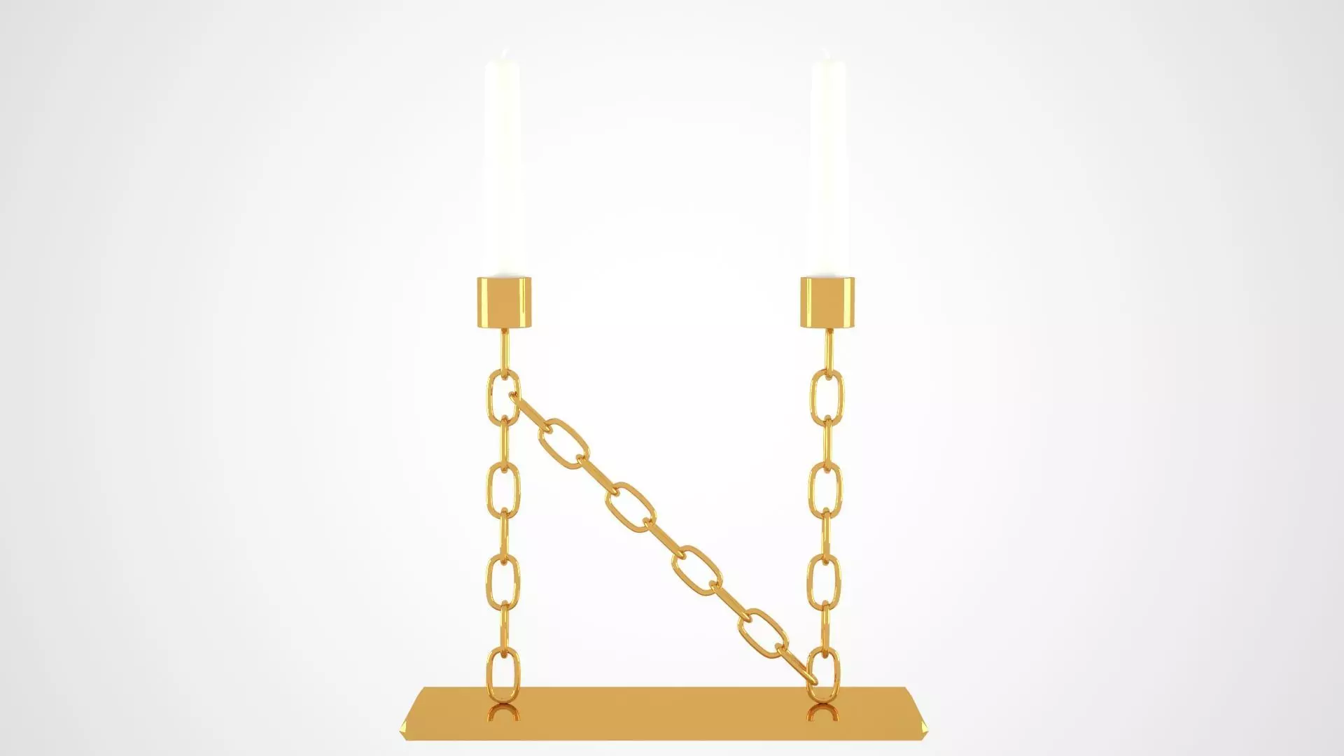 Chain N Candleholder Gold Color 3D model_0