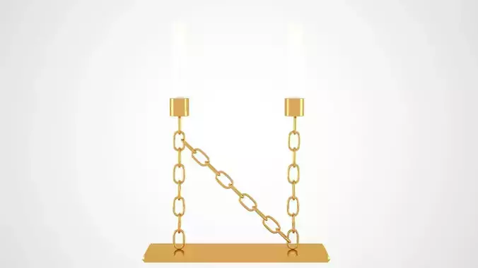 Chain N Candleholder Gold Color