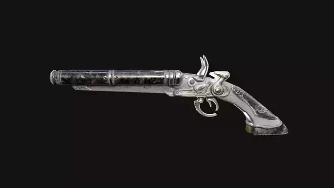 Flintlock Pistol-Shotgun Hybrid Game Ready 3D Weapon