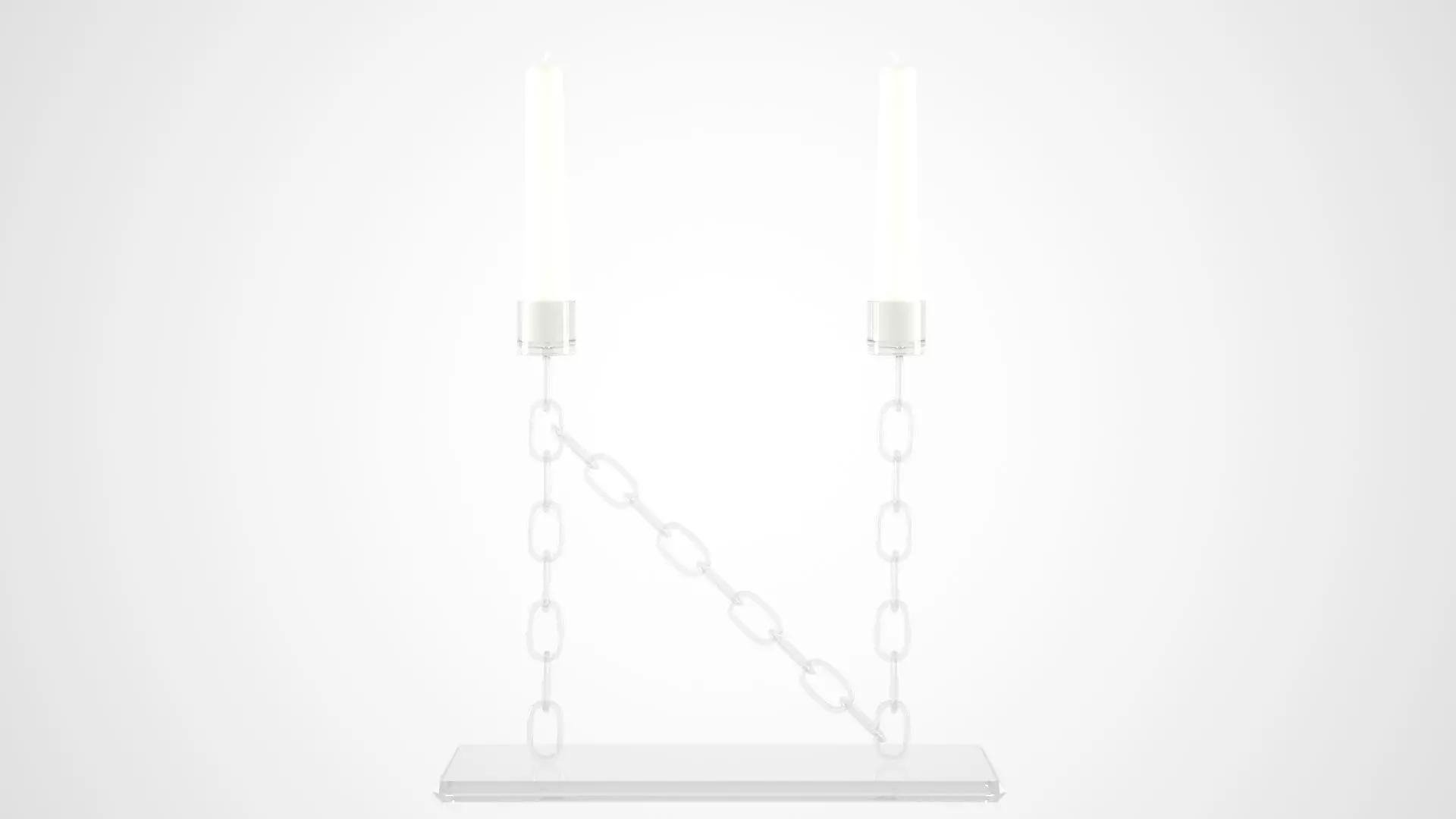 Chain N Candleholder Clear Glass Color 3D model_0