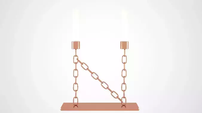 Chain N Candleholder Bronze Color