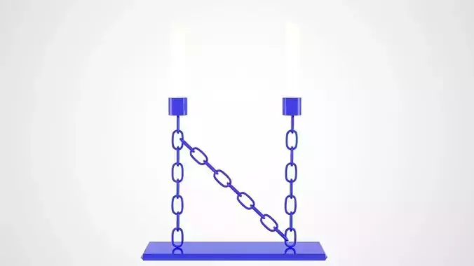 Chain N Candleholder Blue Glass Color