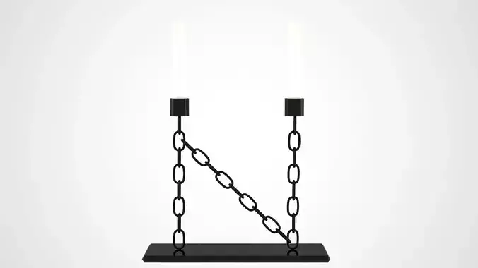 Chain N Candleholder Black Iron