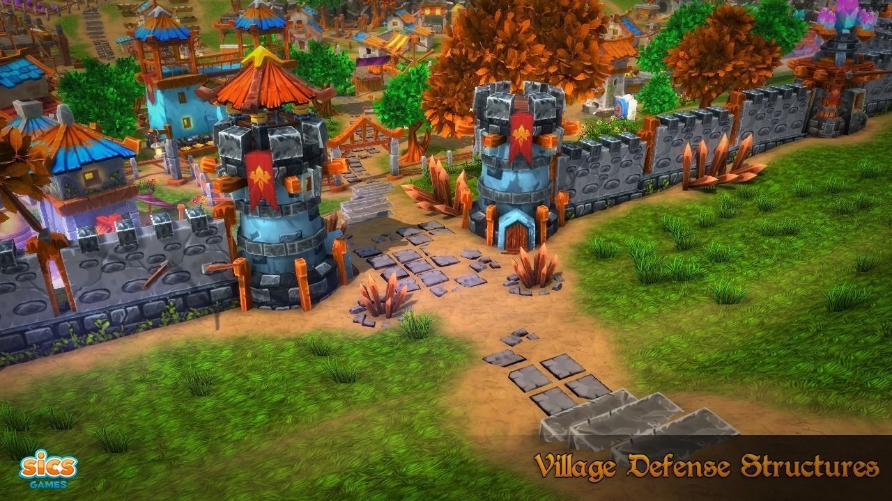 Fantasy Village and Tower Defense Low-poly 3D model_18