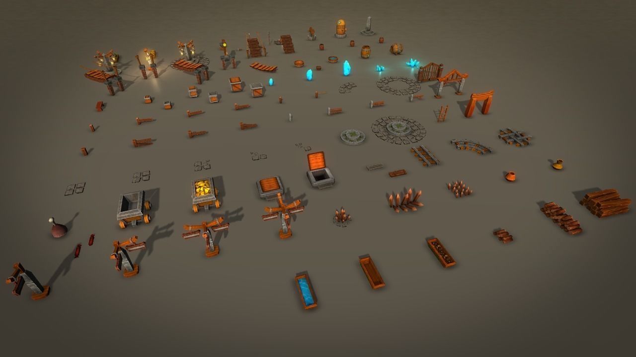 Fantasy Village and Tower Defense Low-poly 3D model_3