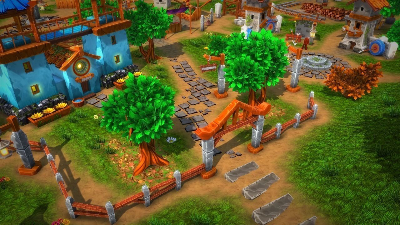 Fantasy Village and Tower Defense Low-poly 3D model_0