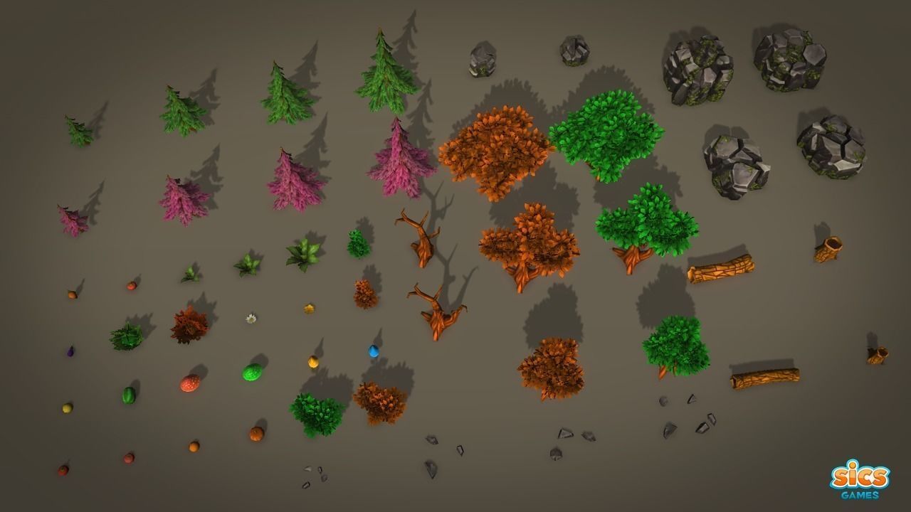 Fantasy Village and Tower Defense Low-poly 3D model_4