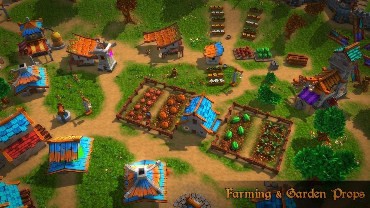 Fantasy Village and Tower Defense Low-poly 3D model_7