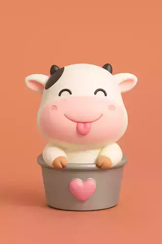 Kawaii Cow 3d Model