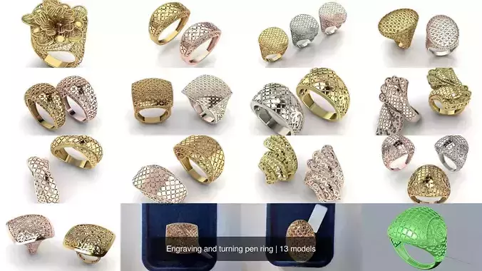 Engraving and turning pen ring