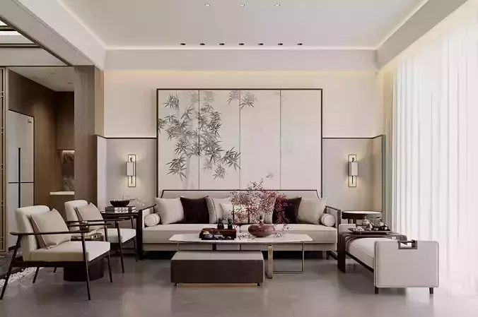 japanese living room dining room interior scenes 07