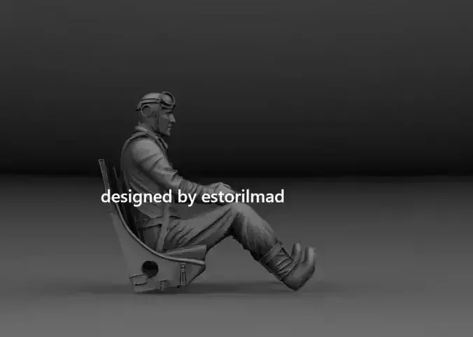 WW2 BRITISH RAF PILOT SITTING v1