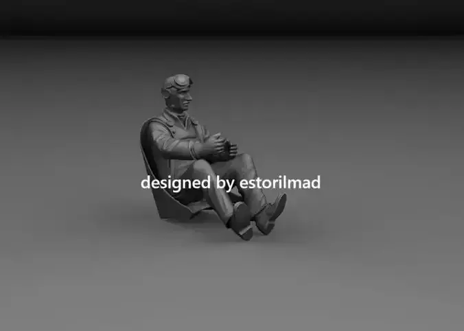 WW2 BRITISH RAF PILOT SITTING v2