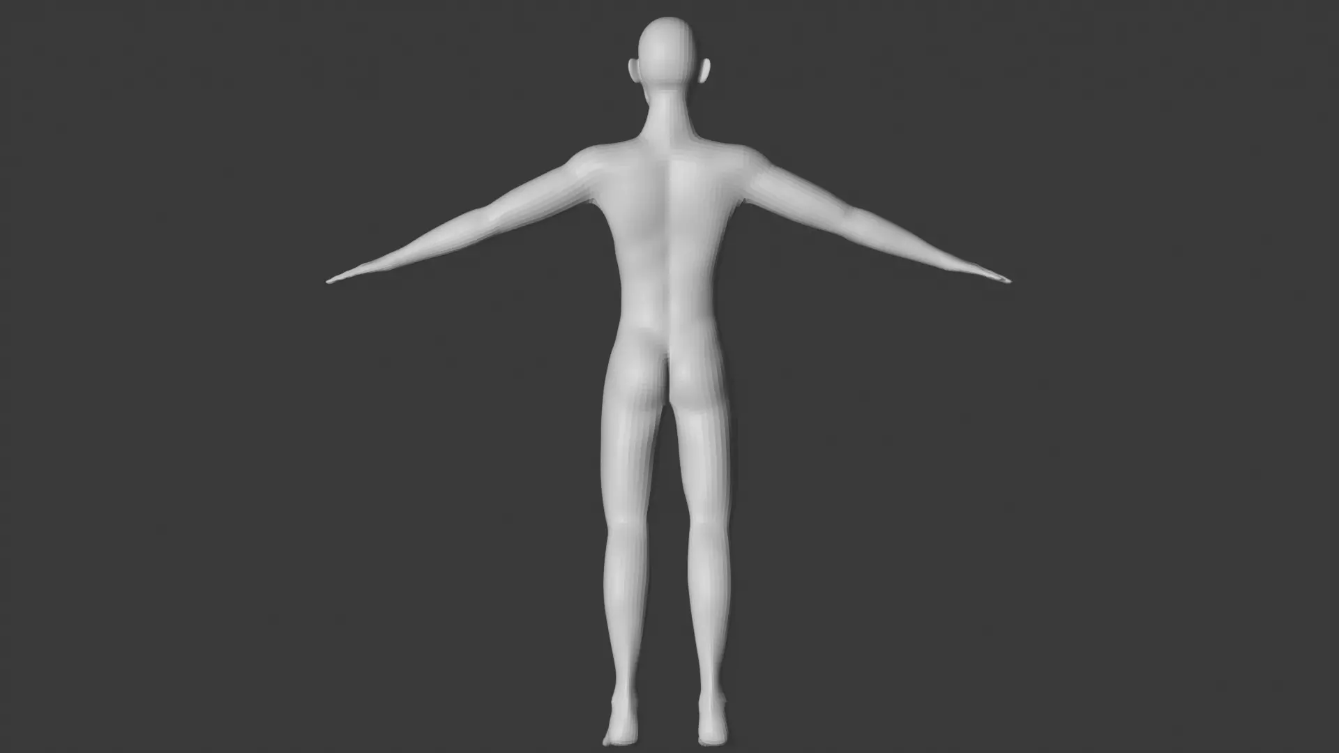 Stylized Male Base Mesh Low-poly 3D model_3