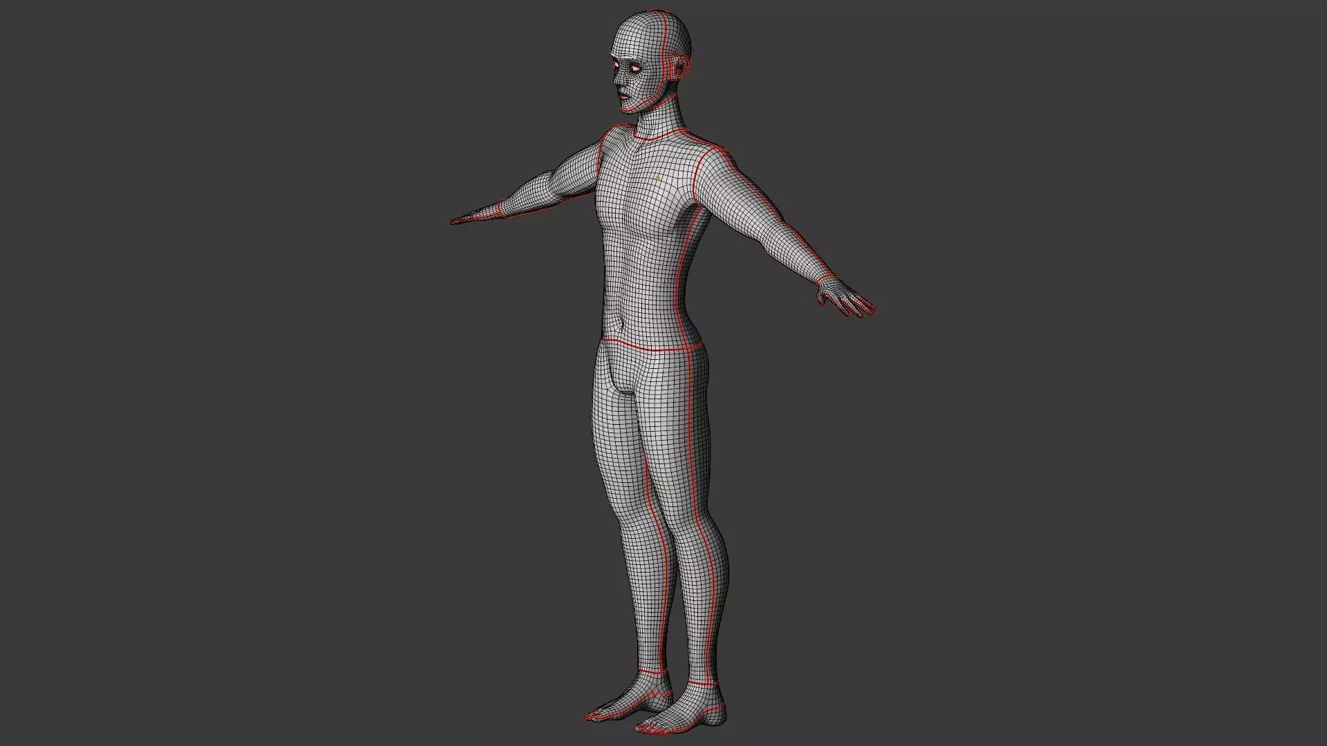 Stylized Male Base Mesh Low-poly 3D model_13